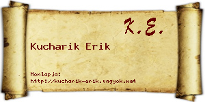 Kucharik Erik névjegykártya